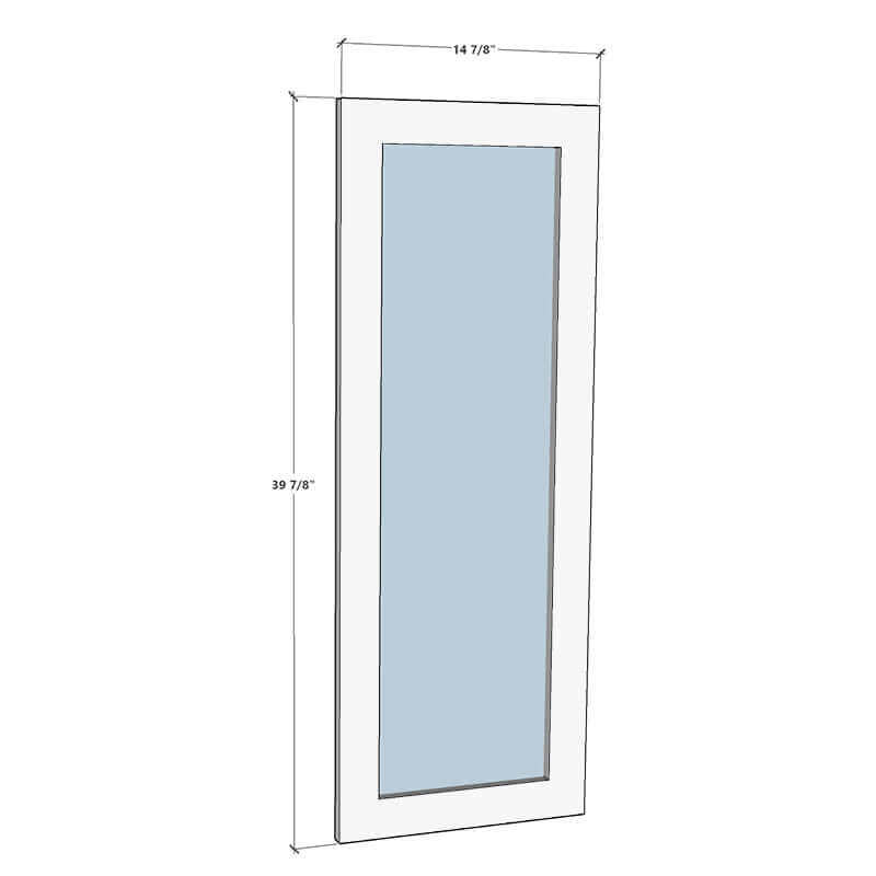 Replacement 15"W x 40"H Glass Door <br>for IKEA™ Sektion Cabinet