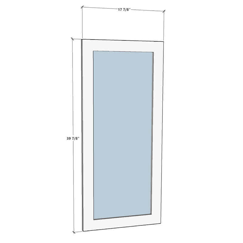 Replacement 18"W x 40"H Glass Door<br> for IKEA™ Sektion Cabinet