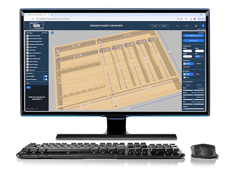 DID 2.0: Custom Drawer Insert Design Software for Homeowners & Designers