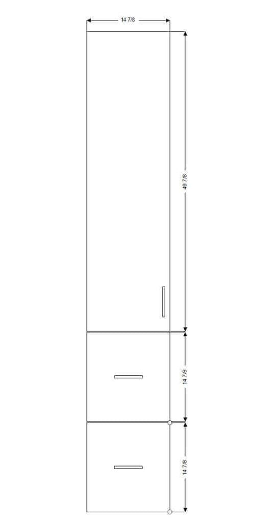 Retrofit Doors for IKEA - 15" x 80" Tall Cabinets - 2 Drawers, 1 Door