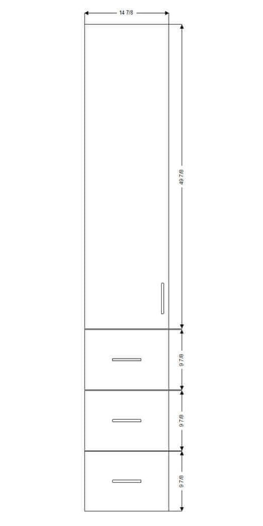 Retrofit Doors for IKEA - 15" x 80" Tall Cabinets - 3 Drawers (10-10-10), 1 Door