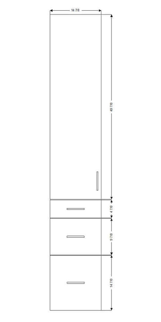 Retrofit Doors for IKEA - 15" x 80" Tall Cabinets - 3 Drawers (5-10-15), 1 Door