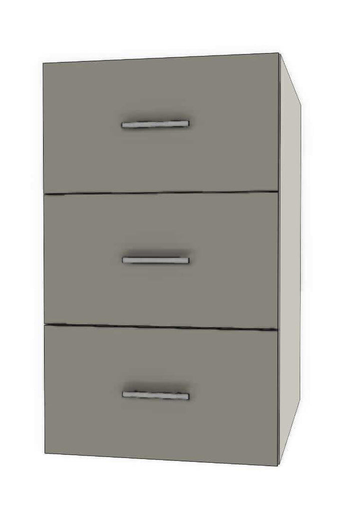 Retrofit Doors for IKEA - 18" x 30" Base Cabinets - 3 Drawers (10-10-10)