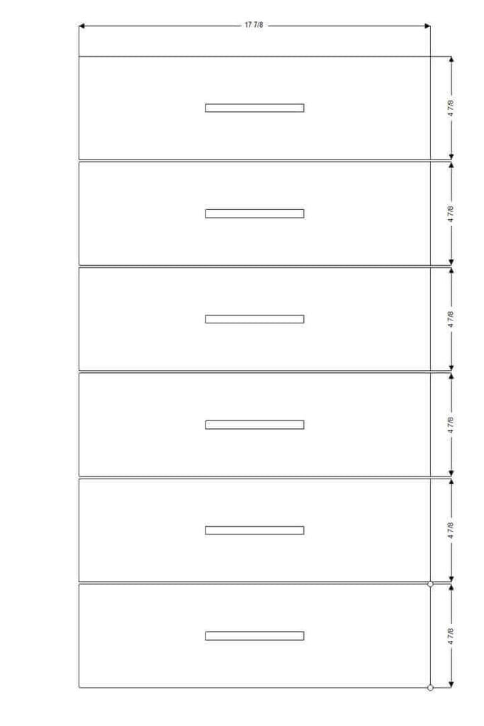 Retrofit Doors for IKEA - 18" x 30" Base Cabinets - 6 Drawers (5-5-5-5-5-5)