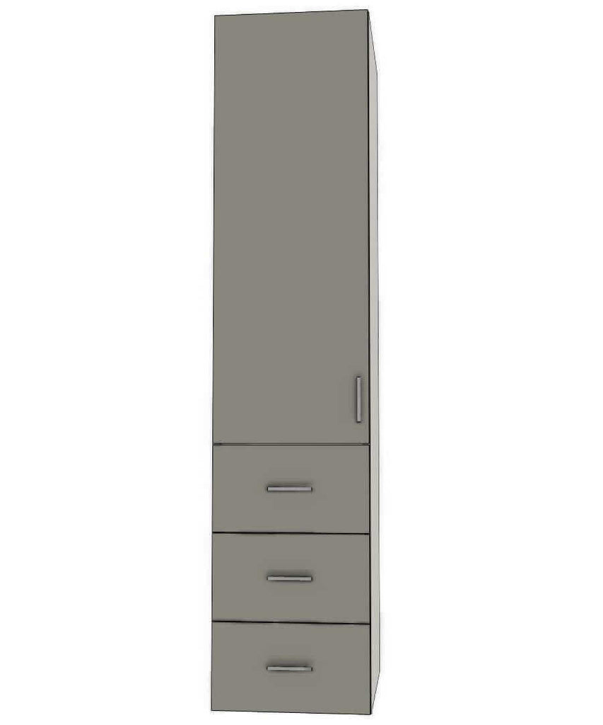 Retrofit Doors for IKEA - 18" x 80" Tall Cabinets - 3 Drawers (10-10-10) and 1 Door