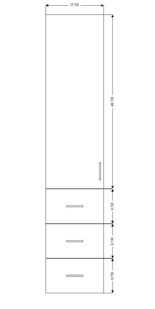 Retrofit Doors for IKEA - 18" x 80" Tall Cabinets - 3 Drawers (10-10-10) and 1 Door