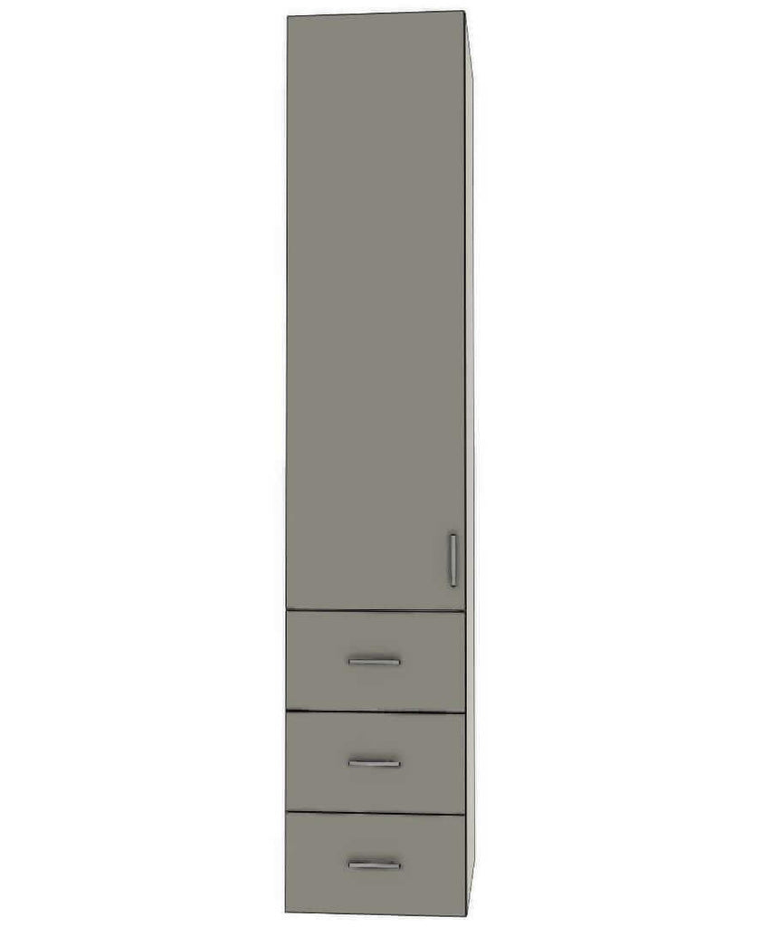 Retrofit Doors for IKEA - 18" x 90" Tall Cabinets - 3 Drawers (10-10-10) and Door