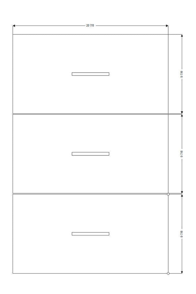 Retrofit Doors for IKEA - 21" x 30" Base Cabinets - 3 Drawers (10-10-10)