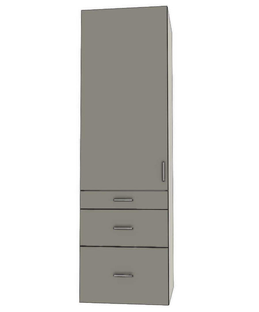 Retrofit Doors for IKEA - 24" x 80" Tall Cabinets - 3 Drawers (5-10-15) and 1 Door