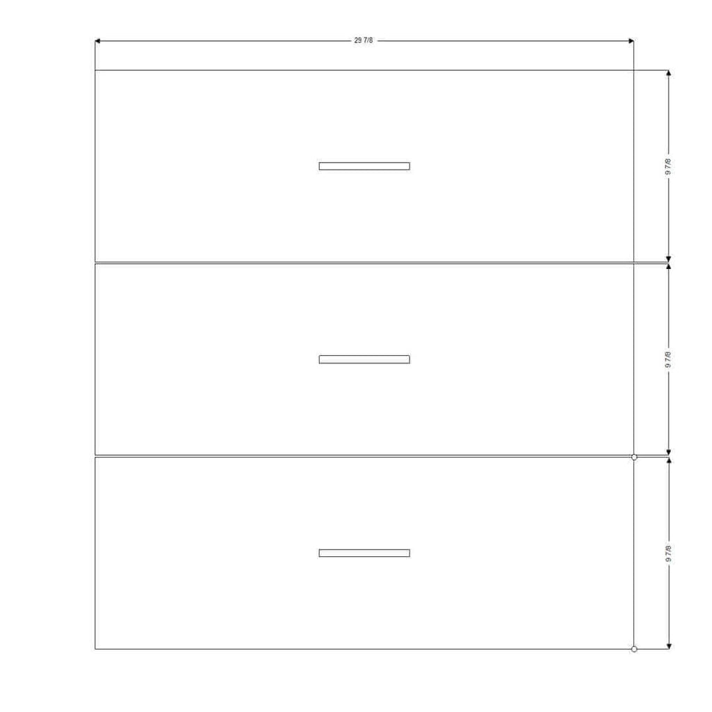 Retrofit Doors for IKEA - 30" x 30" Base Cabinets - 3 Drawers (10-10-10)