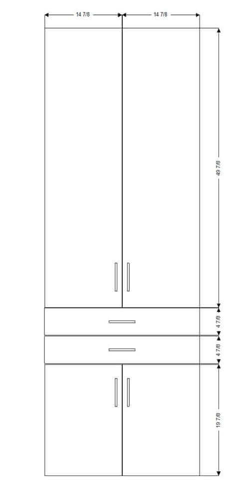 Retrofit Doors for IKEA - 30" x 80" Tall Cabinets - 2 Drawers, 2 Double Doors