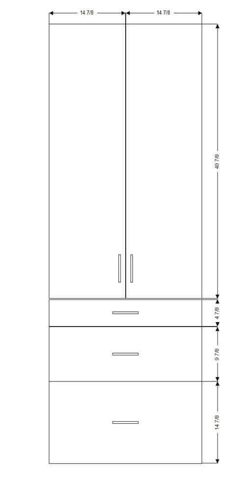 Retrofit Doors for IKEA - 30" x 80" Tall Cabinets - 3 Drawers (5-10-15) and 1 Double Door