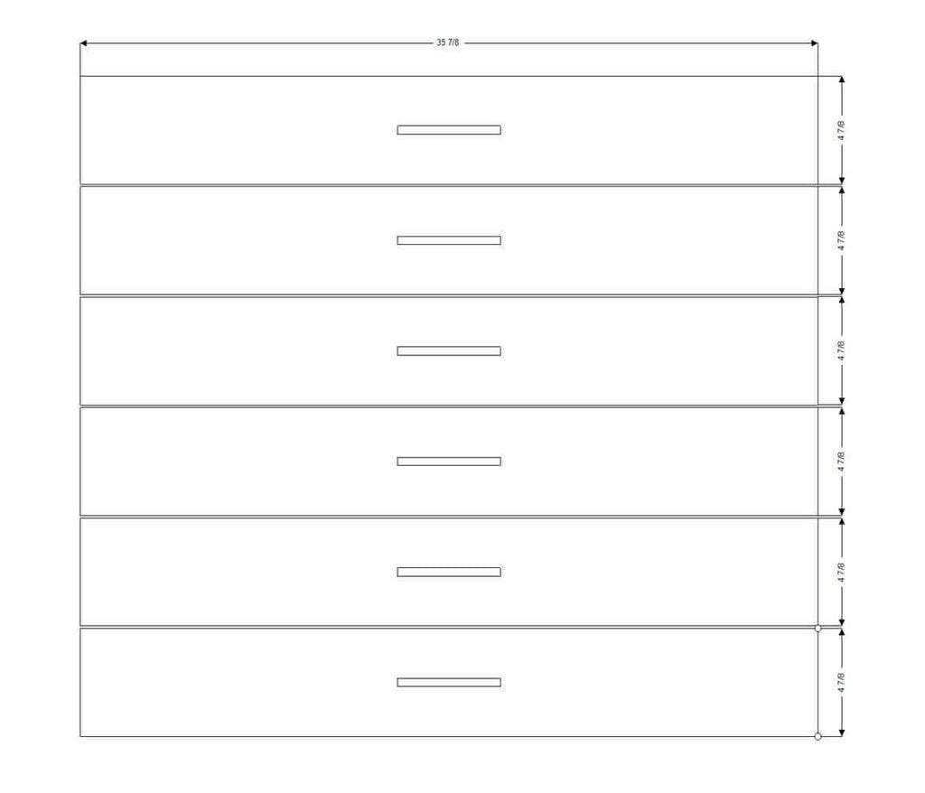 Retrofit Doors for IKEA - 36" x 30" Base Cabinets - 6 Drawers (5-5-5-5-5-5)