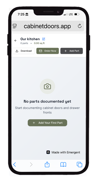 CabinetDoors.app — Add Parts